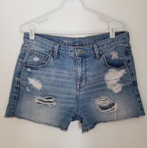 Distressed Denim Shorts Medium